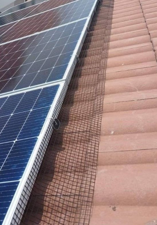 ตะแกรงกันนกเหล็กกราวาไนท์หุ้ม PVC สีดำ สำหรับโซล่าเซลล์ กว้าง6นิ้วxยาว30เมตร พร้อมคลิปล็อคแบบแคมป์รูปตัว C - Image 7