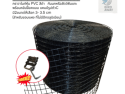 ตะแกรงกันนกเหล็กกราวาไนท์หุ้ม PVC สีดำ สำหรับโซล่าเซลล์ กว้าง6นิ้วxยาว30เมตร พร้อมคลิปล็อคแบบแคมป์รูปตัว C